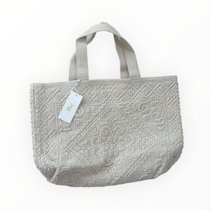 Anthropology RAJ Western Carpet Texture Cotton Large Tote Bag NWT